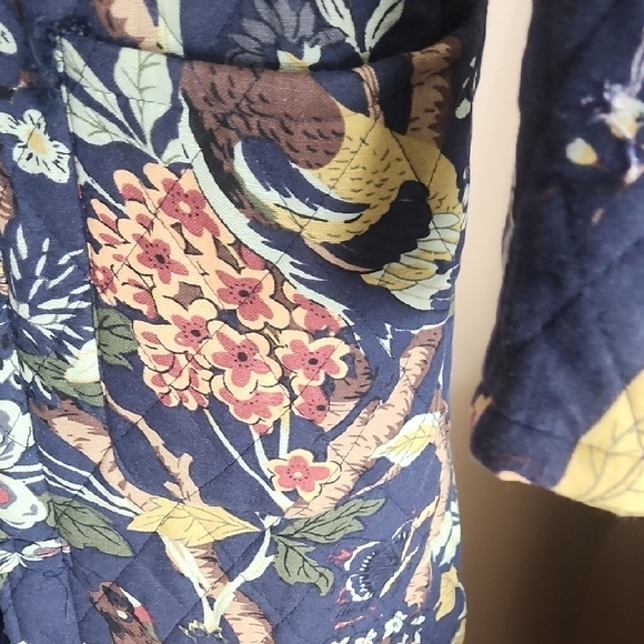 Floral Navy Pea Coat - Picture 5 of 7